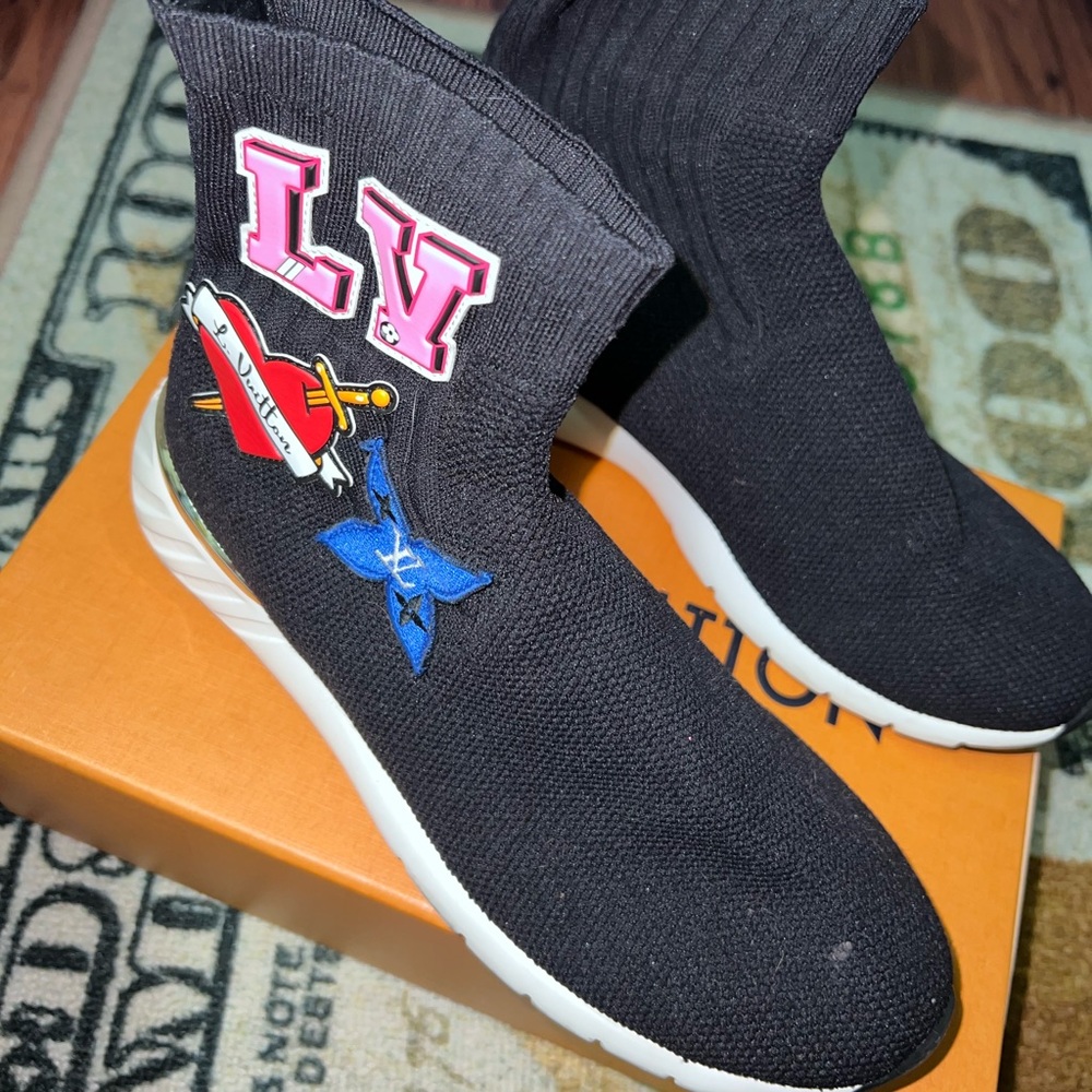 Louis Vuitton Black Heart Sock Sneakers